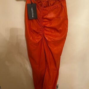 PLT faux leather flair leg pants NWT